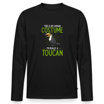 Toucan Bird Rainforest - Men's Premium Organic Long Sleeve Shirt - black - Front - Nico (187cm)