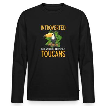 Toucan Bird Rainforest - Men's Premium Organic Long Sleeve Shirt - black - Front - Nico (187cm)