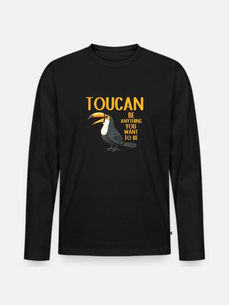 Toucan Bird Rainforest - Men's Premium Organic Long Sleeve Shirt - black