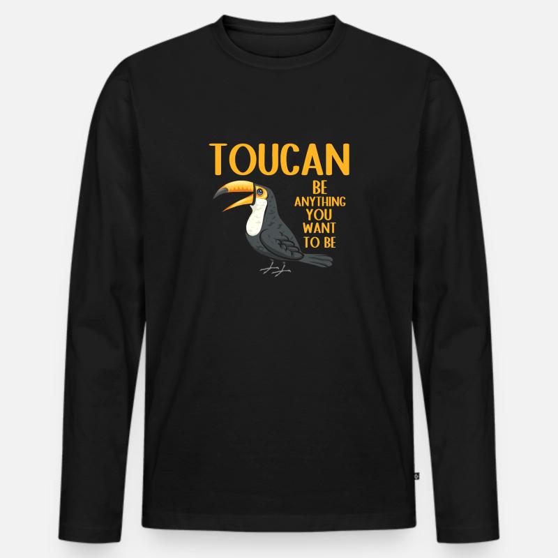 Tukan Vogel Regenwald - Männer Premium Bio Langarmshirt - Schwarz