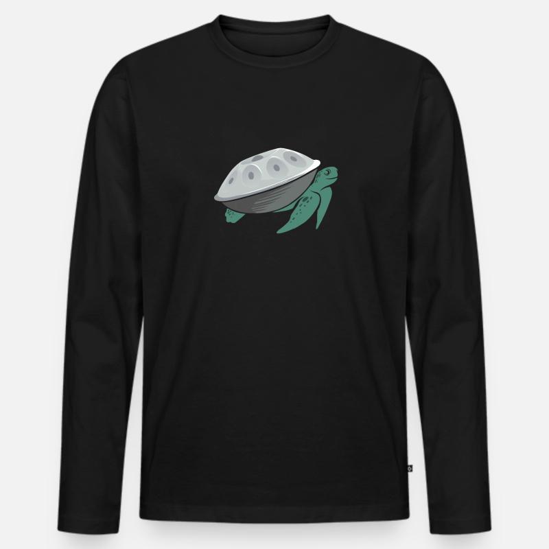 Handpan Turtle Handpan spielen - Männer Premium Bio Langarmshirt - Schwarz