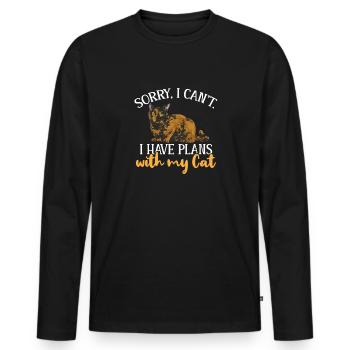 Schildpatt Katze Tortoiseshell Cat Tortie - Männer Premium Bio Langarmshirt - Schwarz - Vorne - Nico (187cm)