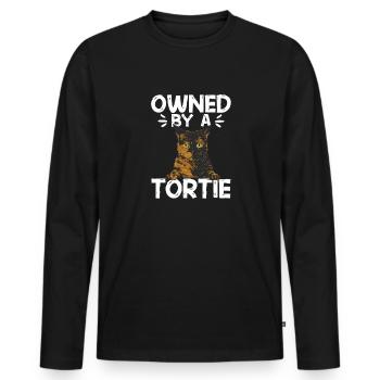 Schildpatt Katze Tortoiseshell Cat Tortie - Männer Premium Bio Langarmshirt - Schwarz - Vorne - Nico (187cm)