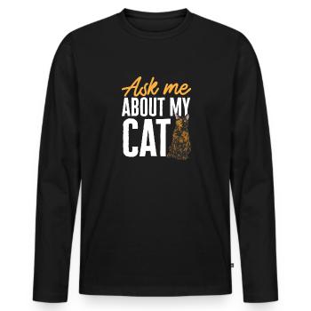 Schildpatt Katze Tortoiseshell Cat Tortie - Männer Premium Bio Langarmshirt - Schwarz - Vorne - Nico (187cm)