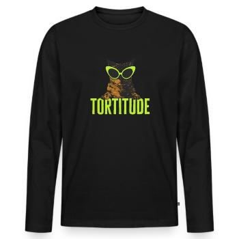 Schildpatt Katze Tortoiseshell Cat Tortie - Männer Premium Bio Langarmshirt - Schwarz - Vorne - Nico (187cm)