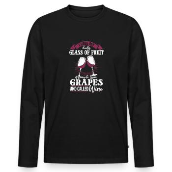 I have my daily fruit and it's called wine - Men's Premium Organic Long Sleeve Shirt - black - Front - Nico (187cm)