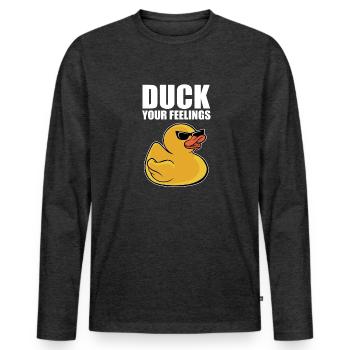 Yellow Bath Duckie Duckling Cool Rubber Duck Your - Men's Premium Organic Long Sleeve Shirt - heather anthracite - Front - Nico (187cm)