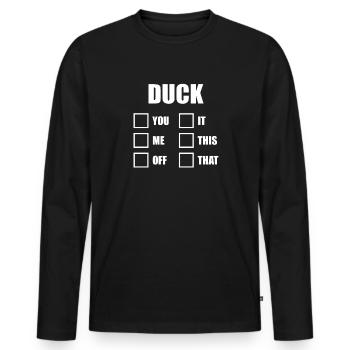 Rubber Duck Yellow Bath Duckie Cute Duckling - Men's Premium Organic Long Sleeve Shirt - black - Front - Nico (187cm)