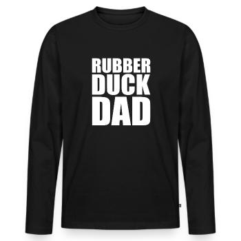 Duckling Duckie Men Father Rubber Duck Dad - Men's Premium Organic Long Sleeve Shirt - black - Front - Nico (187cm)