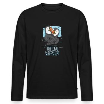 puffin puffin auke birds Lunde - Men's Premium Organic Long Sleeve Shirt - black - Front - Nico (187cm)