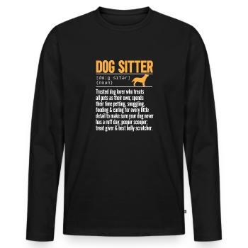 Pet Sitting Cat Dog Pet Sitter - Men's Premium Organic Long Sleeve Shirt - black - Front - Nico (187cm)