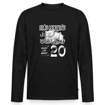Geburtstag 20 Aufwachen Bär Hund Tiere Niedlich - Männer Premium Bio Langarmshirt - Schwarz - Vorne - Nico (187cm)