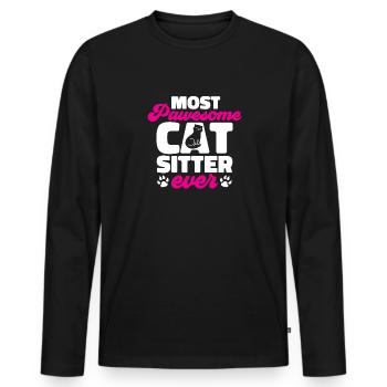 Pet Sitting Cat Dog Pet Sitter - T-shirt manches longues Premium bio Homme - noir - Devant - Nico (187cm)