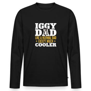 Italian Greyhound Greyhound Dogs - Men's Premium Organic Long Sleeve Shirt - black - Front - Nico (187cm)