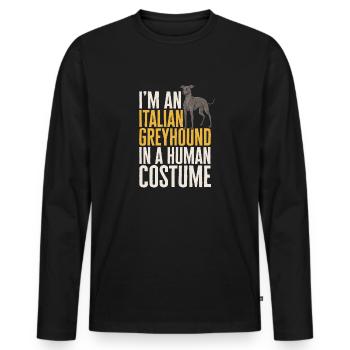 Italian Greyhound Greyhound Dogs - Men's Premium Organic Long Sleeve Shirt - black - Front - Nico (187cm)