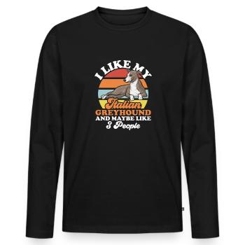 Italian Greyhound Greyhound Dogs - Men's Premium Organic Long Sleeve Shirt - black - Front - Nico (187cm)