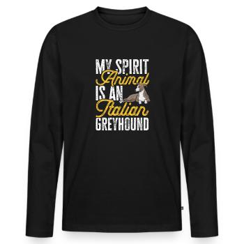 Italian Greyhound Greyhound Dogs - Men's Premium Organic Long Sleeve Shirt - black - Front - Nico (187cm)