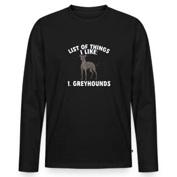 Italian Greyhound Greyhound Dogs - Men's Premium Organic Long Sleeve Shirt - black - Front - Nico (187cm)