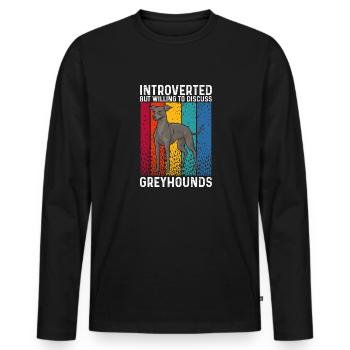 Italian Greyhound Greyhound Dogs - Men's Premium Organic Long Sleeve Shirt - black - Front - Nico (187cm)