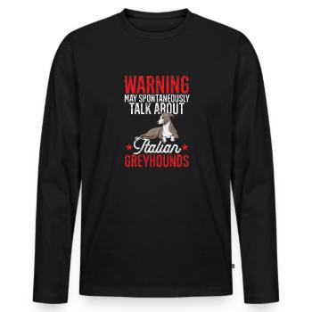Italian Greyhound Greyhound Dogs - Men's Premium Organic Long Sleeve Shirt - black - Front - Nico (187cm)