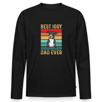 Italian Greyhound Greyhound Dogs - Men's Premium Organic Long Sleeve Shirt - black - Front - Nico (187cm)