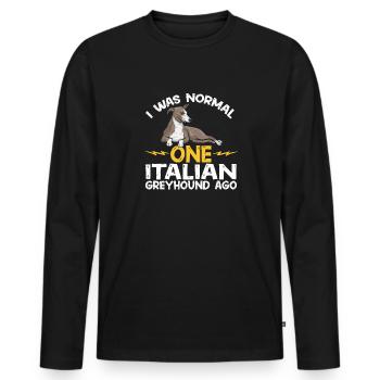 Lévrier italien Greyhound Chiens - T-shirt manches longues Premium bio Homme - noir - Devant - Nico (187cm)