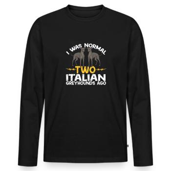 Italian Greyhound Greyhound Dogs - Men's Premium Organic Long Sleeve Shirt - black - Front - Nico (187cm)