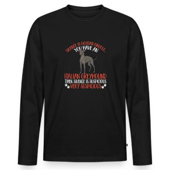 Italian Greyhound Greyhound Dogs - Men's Premium Organic Long Sleeve Shirt - black - Front - Nico (187cm)