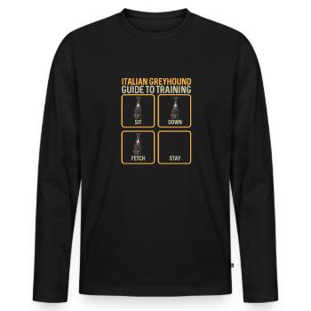 Lévrier italien Greyhound Chiens - T-shirt manches longues Premium bio Homme - noir - Devant - Nico (187cm)