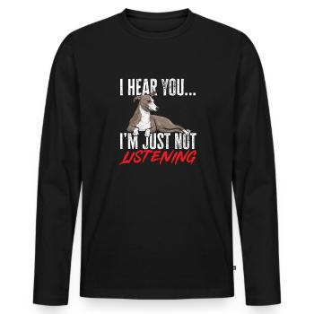 Italienischer Windspiel Windhund Hunde - Männer Premium Bio Langarmshirt - Schwarz - Vorne - Nico (187cm)