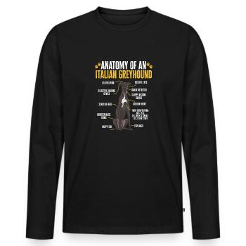 Italian Greyhound Greyhound Dogs - Men's Premium Organic Long Sleeve Shirt - black - Front - Nico (187cm)