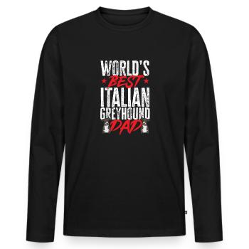 Italian Greyhound Greyhound Dogs - Men's Premium Organic Long Sleeve Shirt - black - Front - Nico (187cm)
