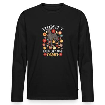 Italian Greyhound Greyhound Dogs - Men's Premium Organic Long Sleeve Shirt - black - Front - Nico (187cm)