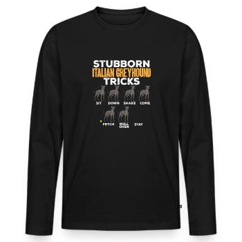 Lévrier italien Greyhound Chiens - T-shirt manches longues Premium bio Homme - noir - Devant - Nico (187cm)