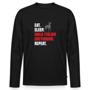 Lévrier italien Greyhound Chiens - T-shirt manches longues Premium bio Homme - noir - Devant - Nico (187cm)