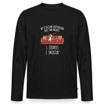 Lévrier italien Greyhound Chiens - T-shirt manches longues Premium bio Homme - noir - Devant - Nico (187cm)