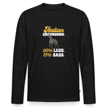Italian Greyhound Greyhound Dogs - Men's Premium Organic Long Sleeve Shirt - black - Front - Nico (187cm)