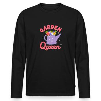 Garden Queen - Garden lovers - Men's Premium Organic Long Sleeve Shirt - black - Front - Nico (187cm)