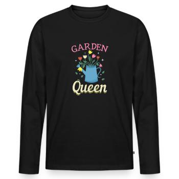 Garden Queen - Garden lovers - Men's Premium Organic Long Sleeve Shirt - black - Front - Nico (187cm)