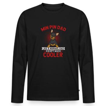 Miniature Pinscher Rehpinscher Min Pin Dog - Men's Premium Organic Long Sleeve Shirt - black - Front - Nico (187cm)