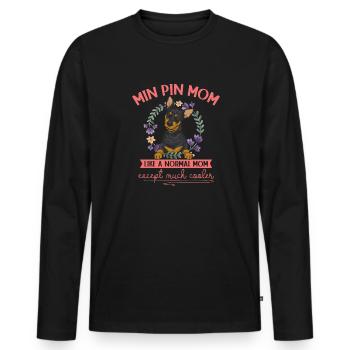 Miniature Pinscher Rehpinscher Min Pin Dog - Men's Premium Organic Long Sleeve Shirt - black - Front - Nico (187cm)