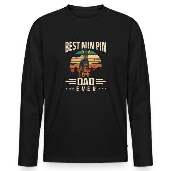 Miniature Pinscher Rehpinscher Min Pin Dog - Men's Premium Organic Long Sleeve Shirt - black - Front - Nico (187cm)
