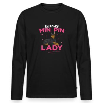 Miniature Pinscher Rehpinscher Min Pin Dog - Men's Premium Organic Long Sleeve Shirt - black - Front - Nico (187cm)