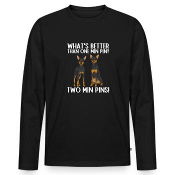 Miniature Pinscher Rehpinscher Min Pin Dog - Men's Premium Organic Long Sleeve Shirt - black - Front - Nico (187cm)