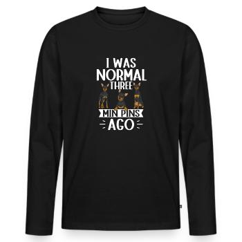 Miniature Pinscher Rehpinscher Min Pin Dog - Men's Premium Organic Long Sleeve Shirt - black - Front - Nico (187cm)