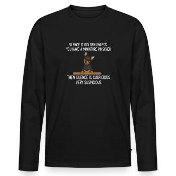 Miniature Pinscher Rehpinscher Min Pin Dog - Men's Premium Organic Long Sleeve Shirt - black - Front - Nico (187cm)