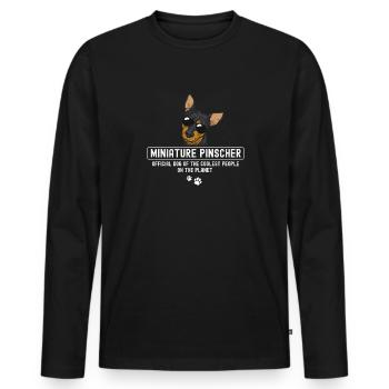 Miniature Pinscher Rehpinscher Min Pin Dog - Men's Premium Organic Long Sleeve Shirt - black - Front - Nico (187cm)