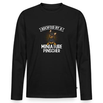 Miniature Pinscher Rehpinscher Min Pin Dog - Men's Premium Organic Long Sleeve Shirt - black - Front - Nico (187cm)