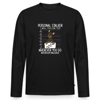 Miniature Pinscher Rehpinscher Min Pin Dog - T-shirt manches longues Premium bio Homme - noir - Devant - Nico (187cm)