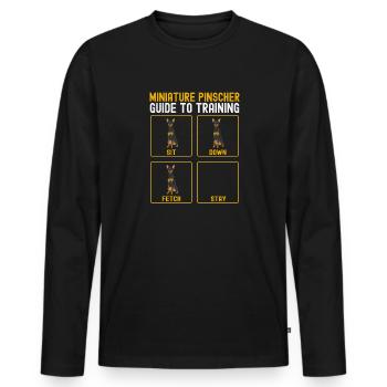 Miniature Pinscher Rehpinscher Min Pin Dog - Men's Premium Organic Long Sleeve Shirt - black - Front - Nico (187cm)